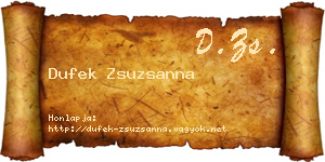 Dufek Zsuzsanna névjegykártya